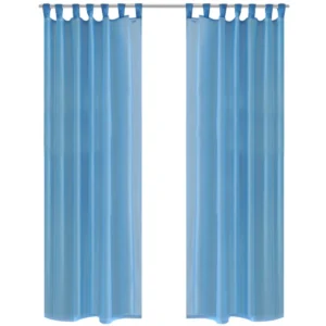 Türkiissinised päevakardinad 2 tk, 140 x 175 cm, polüster