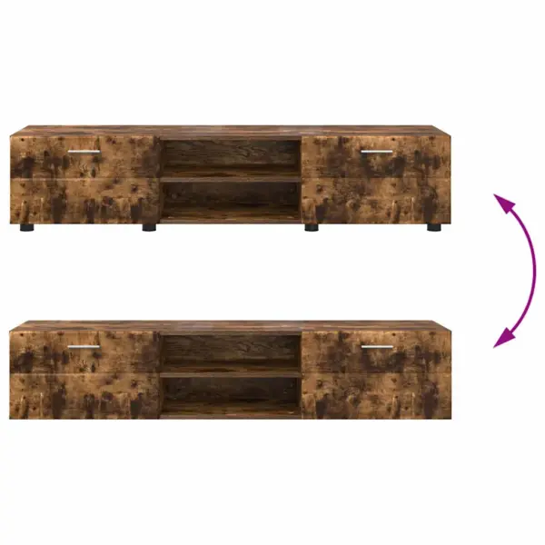 TV-kapikomplekt Florin sahtlite ja seinakappidega, suitsetatud tamm, tehispuit, TV-kapp 150 cm – 12