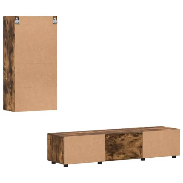TV-kapikomplekt Florin sahtlite ja seinakappidega, suitsetatud tamm, tehispuit, TV-kapp 150 cm – 9
