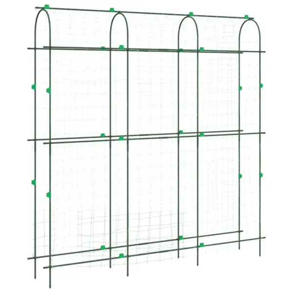U-kujuline aiavõre ronitaimedele, PE-kattega teras, 3 tk, roheline, 181 x 31 x 182,5 cm – 4