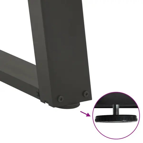 U-kujulised kohvilaua jalad reguleeritavate tasandajatega, 2 tk, antratsiithall pulbervärvitud teras, 70 x (42–43) cm – 9