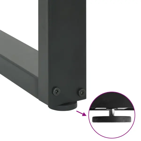 U-kujulised söögilaua jalad reguleeritavate tasandajatega, 3 tk, antratsiithall pulbervärvitud teras, 80 x (72–73) cm – 9