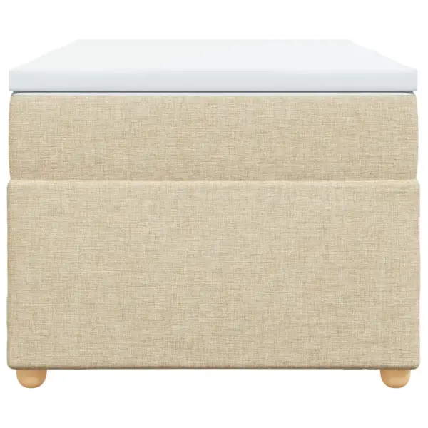 Ühe inimese kontinentaalvoodi taskustatud vedrumadratsiga, kreemjas kangas, 90 x 190 cm, kattemadratsiga – 4