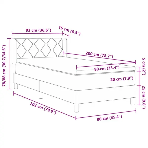 Ühe inimese kontinentaalvoodi reguleeritava peatsiga, madratsi ja kattemadratsiga, tumepruun polüster, 90 x 200 cm – 12