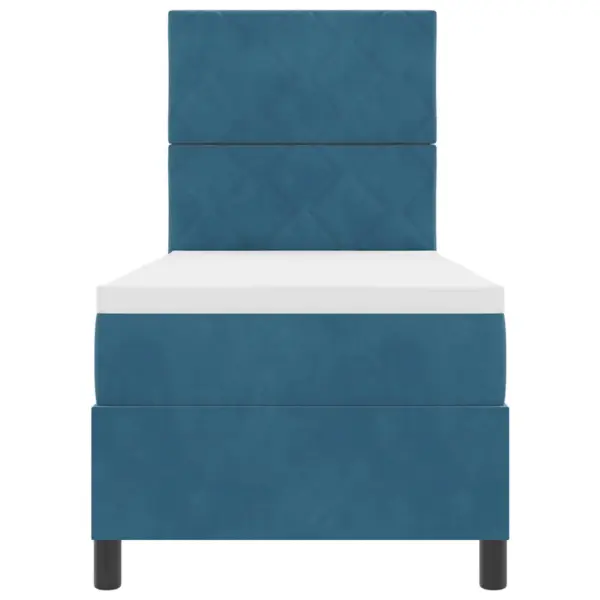 Ühe inimese kontinentaalvoodi madratsiga, tumesinine, 80 x 200 cm – 7