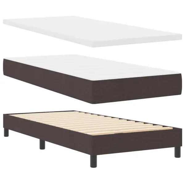 Üheinimese boxspring-voodi madratsiga, tumepruun, 90 x 200 cm – 3