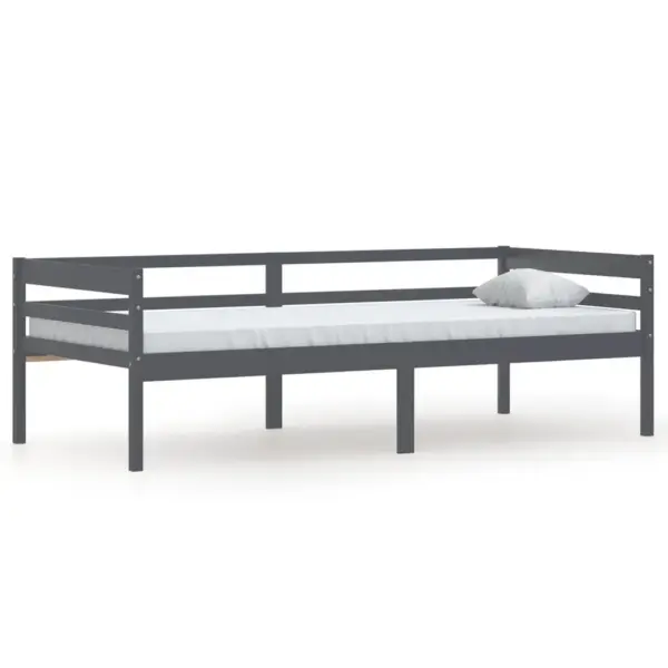 Üheinimese voodiraam liistudega, tumehall männipuit, 90 x 200 cm - 2