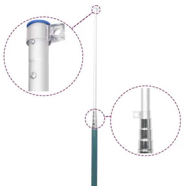 Teleskoopiline lipumasti komplekt Ühendkuningriigi lipuga, alumiinium, mast 5,5 m, lipp 90 x 150 cm – 5