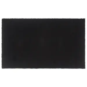 Uksematt kookoskiududest, must, 90 x 150 cm, flokeeritud PVC-alusega