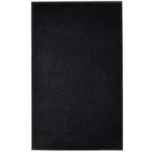 Uksematt PVC-tagusega, must, 117 x 220 cm