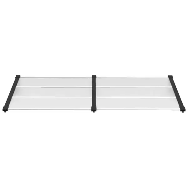 Uksevarikatus vihma ja lume eest, must ja läbipaistev, 199 x 90 cm, polükarbonaat ja alumiinium – 3