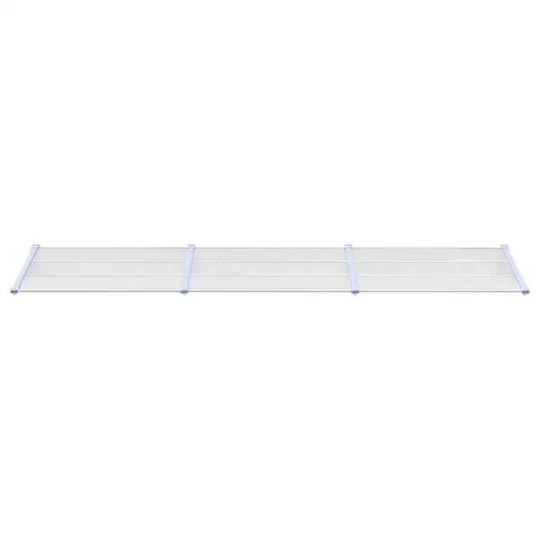 Uksevarikatus polükarbonaadist, hall ja läbipaistev, 358,5 x 90 cm – 3