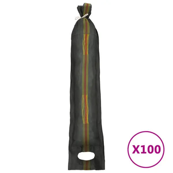 Üleujutustõkke liivakotid kandesangaga, tumeroheline, 100 tk, HDPE, 103 x 25 cm – 2