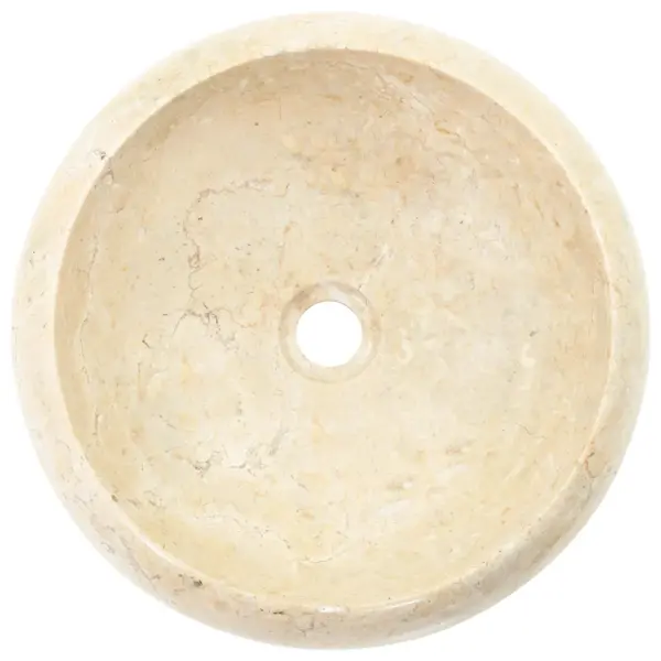 Ümar marmorvalamu, kreemjasvalge, 40 x 12 cm – 5