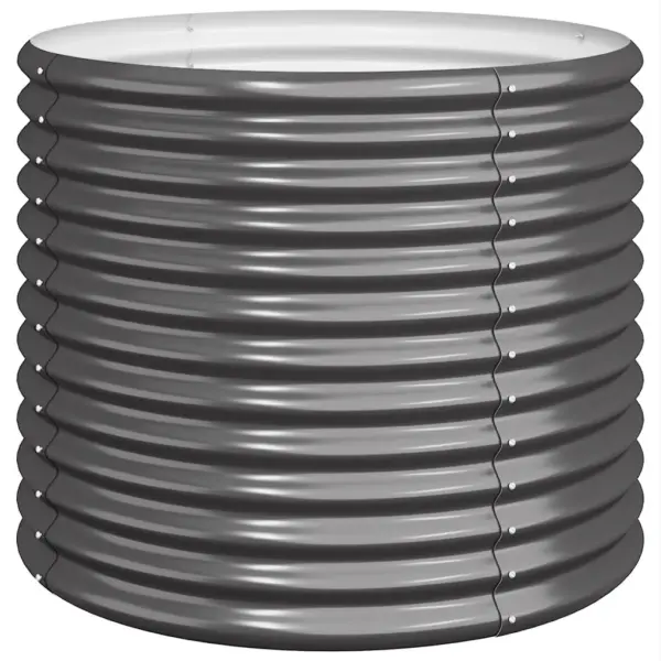 Ümmargune aia taimekast galvaniseeritud terasest, antratsiithall, diameeter 80 cm, kõrgus 68 cm - 2