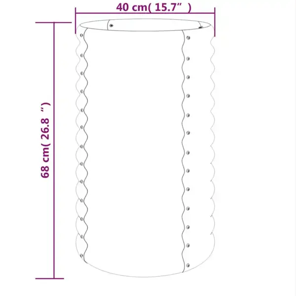 Ümmargune aia taimekast galvaniseeritud terasest, antratsiithall, 40 x 68 cm – 4
