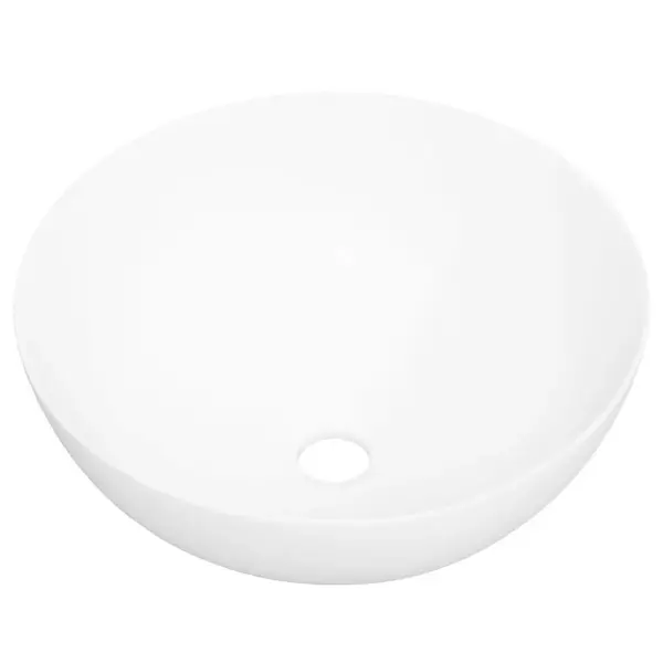 Ümmargune keraamiline valamu kapi peale, valge, 36 x 15 cm – 2