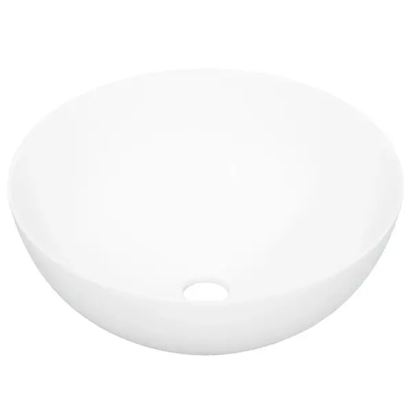 Ümmargune keraamiline valamu kapi peale, valge, 36 x 15 cm – 4