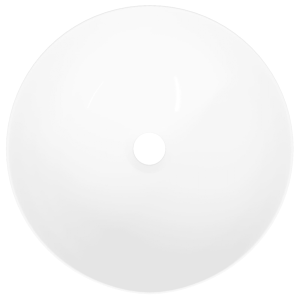 Ümmargune keraamiline valamu kapi peale, valge, 36 x 15 cm – 6