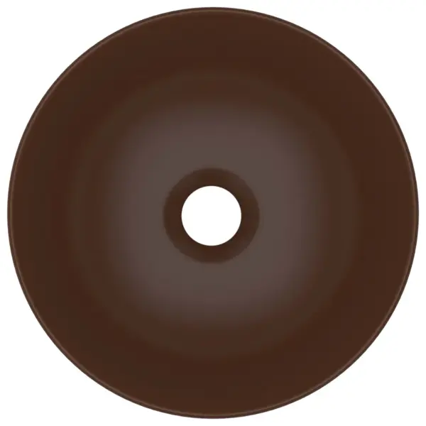 Ümmargune keraamiline vannitoavalamu kapi peale, tumepruun, 280 x 100 mm – 4
