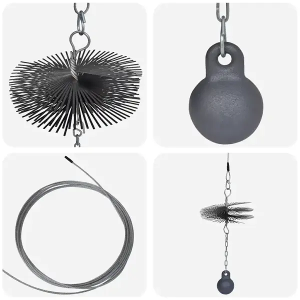 Ümmargune korstnapuhastushari kettpalliga, 25 cm, 15 m traat – 7