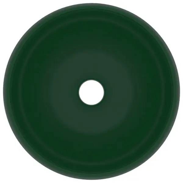 Ümmargune keraamiline valamu, matt tumeroheline, kapi peale, 40 x 15 cm – 4