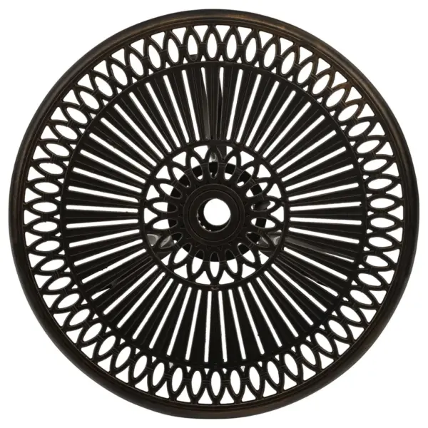 Ümmargune pronksivärvi aialaud päevavarju avaga, valualumiinium, 62 x 65 cm – 3