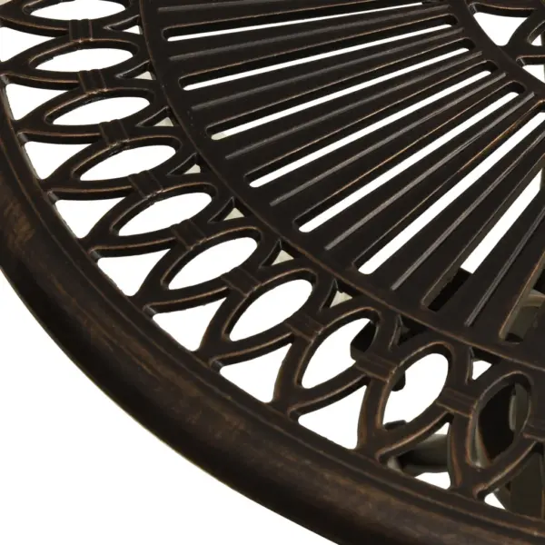 Ümmargune pronksivärvi aialaud päevavarju avaga, valualumiinium, 62 x 65 cm – 4