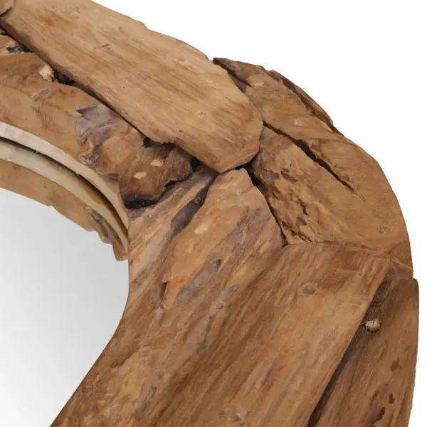 Ümmargune tiigipuust seinapeegel, 80 cm, käsitöö, riputuskonksuga – 8