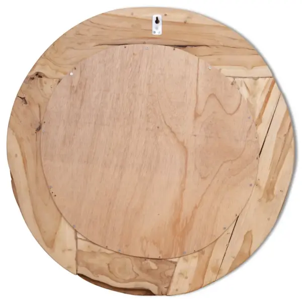 Ümmargune tiigipuust seinapeegel, 80 cm, käsitöö, riputuskonksuga – 9