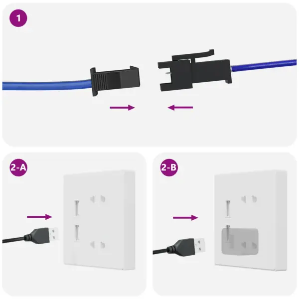 Värvimuutvate LED-ribade komplekt USB-toitega, 2 x 3 m, must ja läbipaistev – 6