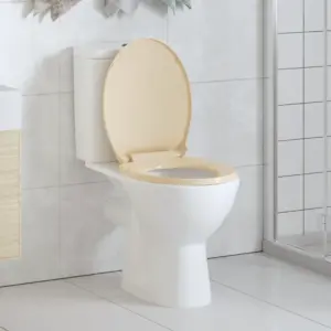 Vaikselt sulguv WC-prill-laud, beež, ovaalne, 42,5 x 35 cm