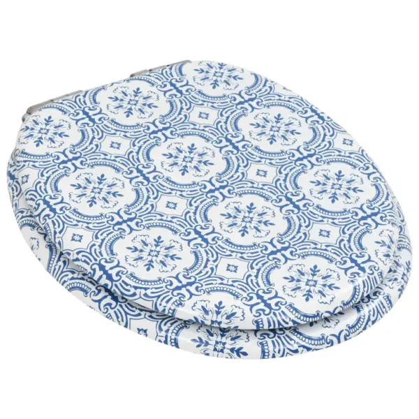 Vaikselt sulguv WC prill-laud, MDF, portselanimustriga, reguleeritavate hingedega – 3