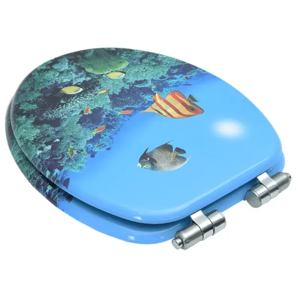 Vaikselt sulguv WC prill-laud süvamere disainiga, MDF – 4