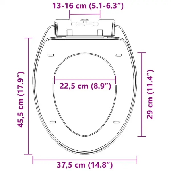 Vaikselt sulguv prill-laud kiirvabastusega, must, 45,5 x 37,5 cm – 13