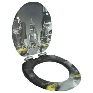 Vaikselt sulguv WC prill-laud New Yorgi disainiga, MDF, hall