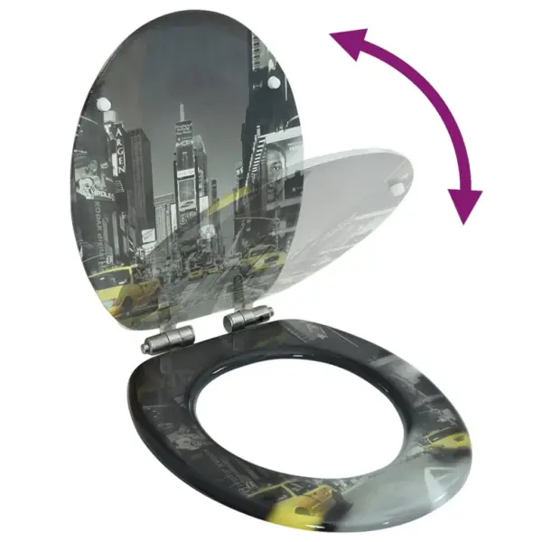 Vaikselt sulguv WC prill-laud New Yorgi disainiga, MDF, hall – 2