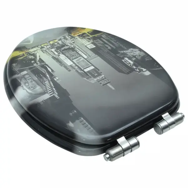 Vaikselt sulguv WC prill-laud New Yorgi disainiga, MDF, hall – 3