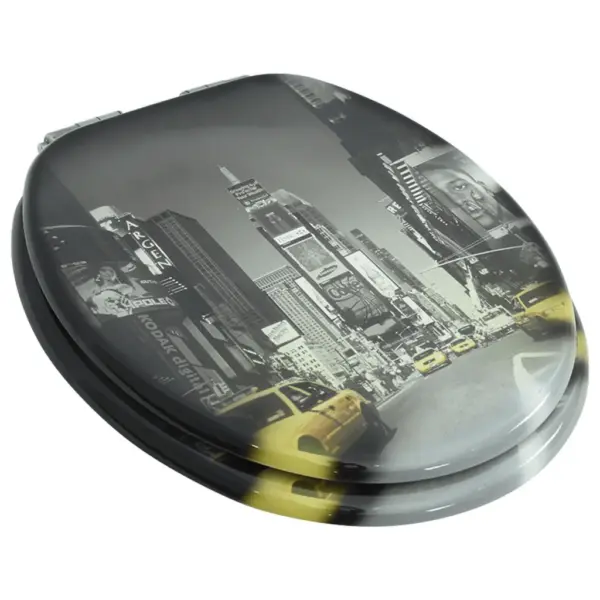 Vaikselt sulguv WC prill-laud New Yorgi disainiga, MDF, hall – 4