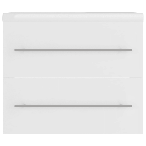 Valamukapp sisseehitatud keraamilise valamuga, valge tehispuidust, 60 cm – 6