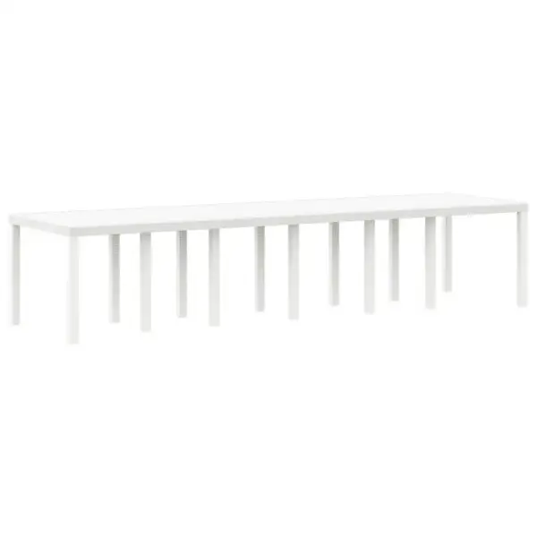 13-osaline aiamööbli söögikomplekt polürotangist, valge, laud 350 x 100 x 74 cm, 12 tooli – 4