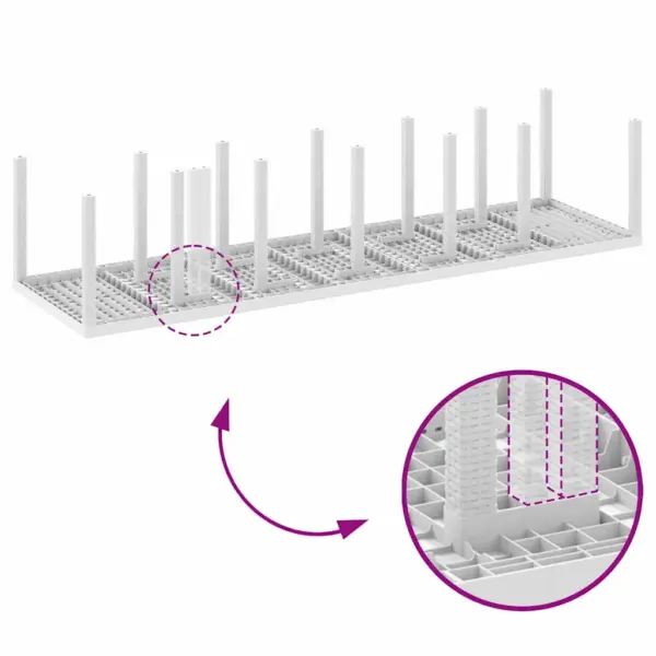 13-osaline aiamööbli söögikomplekt polürotangist, valge, laud 350 x 100 x 74 cm, 12 tooli – 9