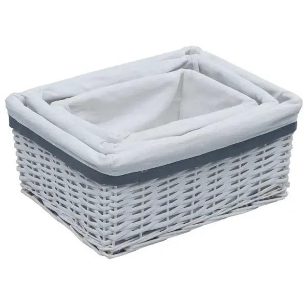 3-osaline valgest pajust üksteise sisse mahtuv korvikomplekt, valge – 2