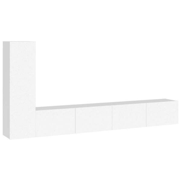 Seinale paigaldatav 3-osaline telerikappide komplekt, valge tehispuit, 2 x 100 x 30 x 30 cm ja 1 x 30,5 x 30 x 110 cm – 2