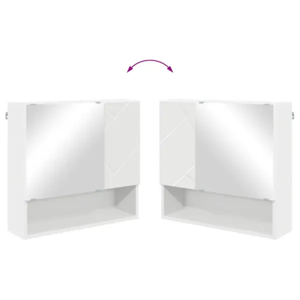 Valge 3-osaline vannitoamööbli komplekt sahtliga, tehispuit ja metall, peeglikapiga – 13