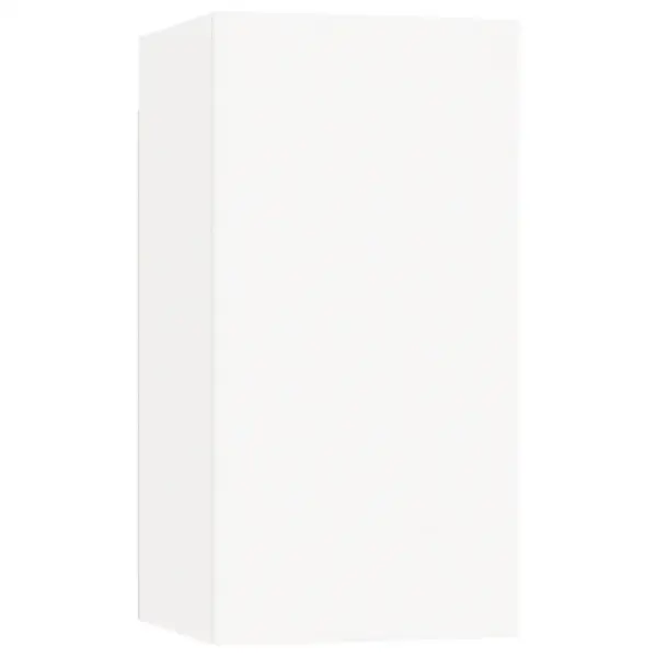 4-osaline seinale kinnitatav telerikappide komplekt, valge tehispuit – 4