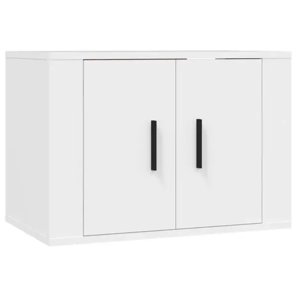 4-osaline seinale paigaldatav TV-kappide komplekt, valge tehispuit - 4