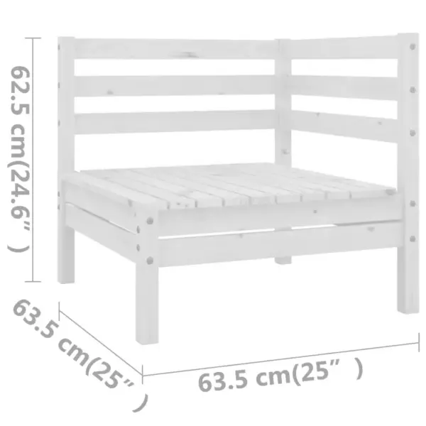 5-osaline valge täismännipuidust aiadiivanikomplekt, modulaarne nurgadiivan, jalapingid/lauad, diivan 63,5 x 63,5 x 62,5 cm – 6