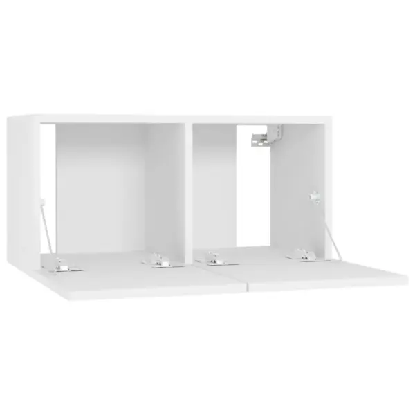 5-osaline seinale paigaldatav telerikappide komplekt, valge tehispuit, 3 x 60 x 30 x 30 cm ja 2 x 30,5 x 30 x 90 cm – 8
