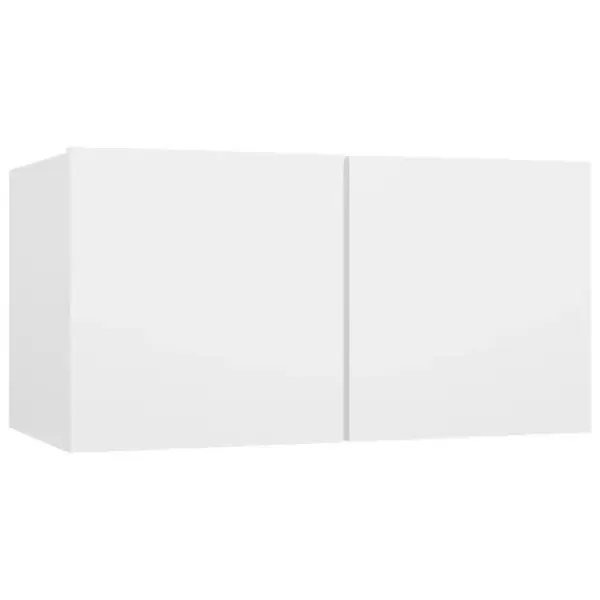 6-osaline valge seinapealne telerikappide komplekt, tehispuit, 4 x 80 x 30 x 30 cm ja 2 x 60 x 30 x 30 cm – 4